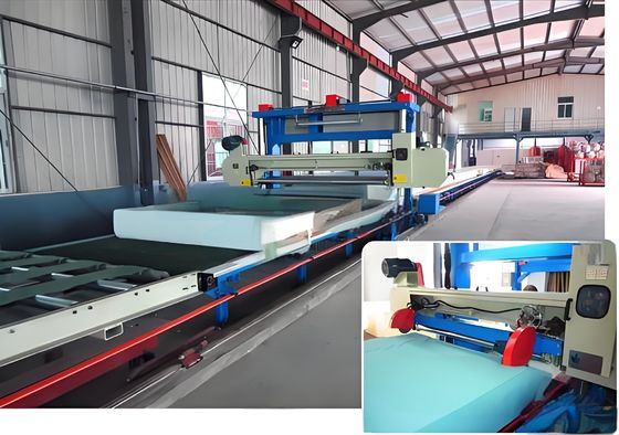 1650mm μήκος λεπίδας 7.5KW οριζόντια μηχανή κοπής αφρού με Mitsubishi Servo Motors PLC έλεγχο